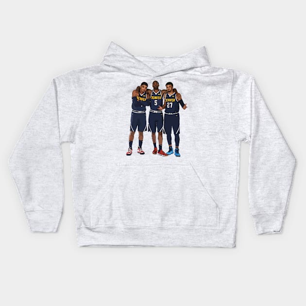 Denver Nuggets Trio Kids Hoodie by Playful Creatives